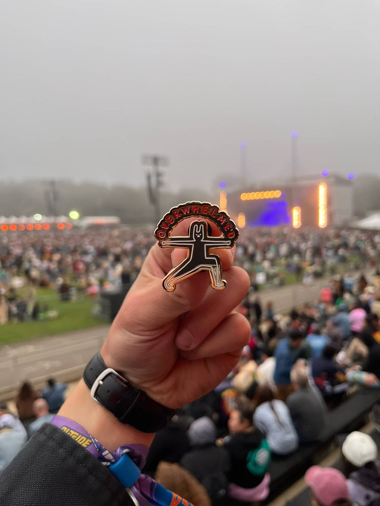 Overwhelmed Enamel Pin