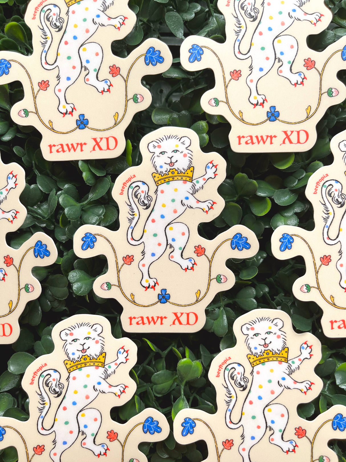 Rawr XD Medieval Lion Sticker