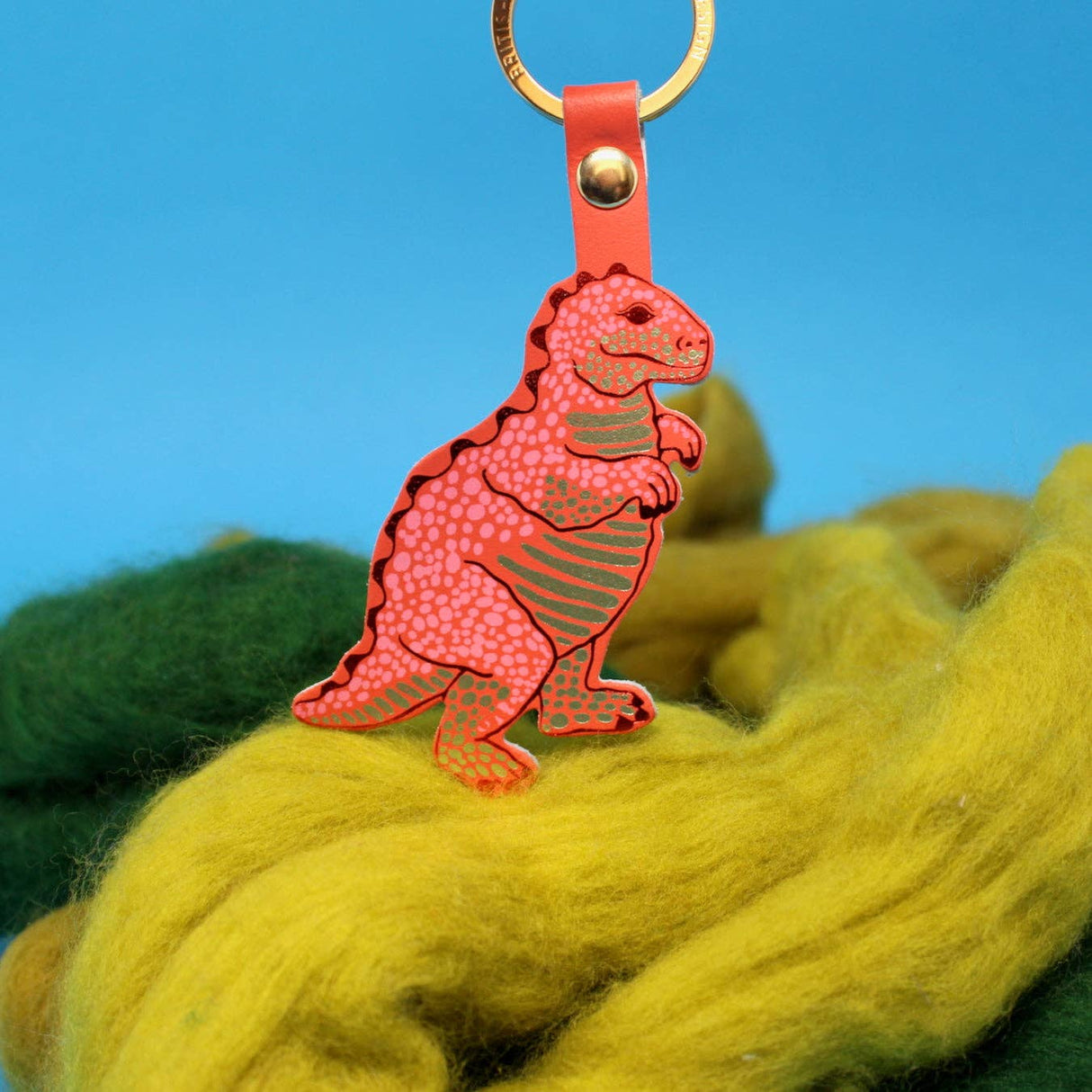Leather Dinosaur Key Fob