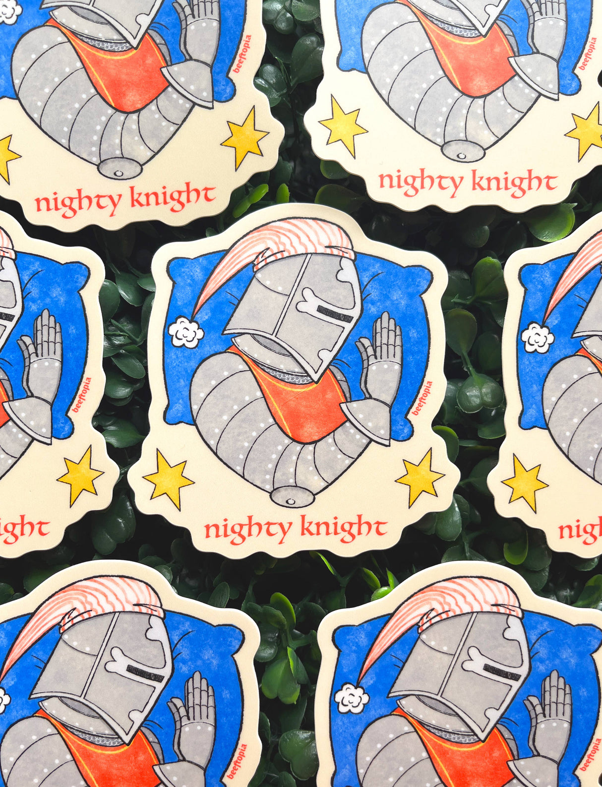 Nighty Knight Medieval Waterproof Vinyl Sticker