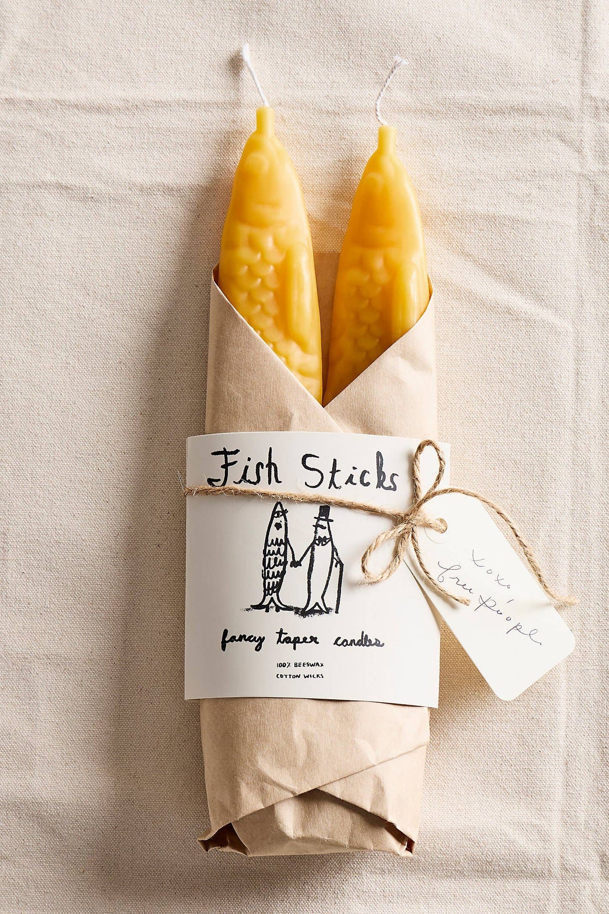 FISH STICKS - Fancy Beeswax Fish-Shaped Taper Candles