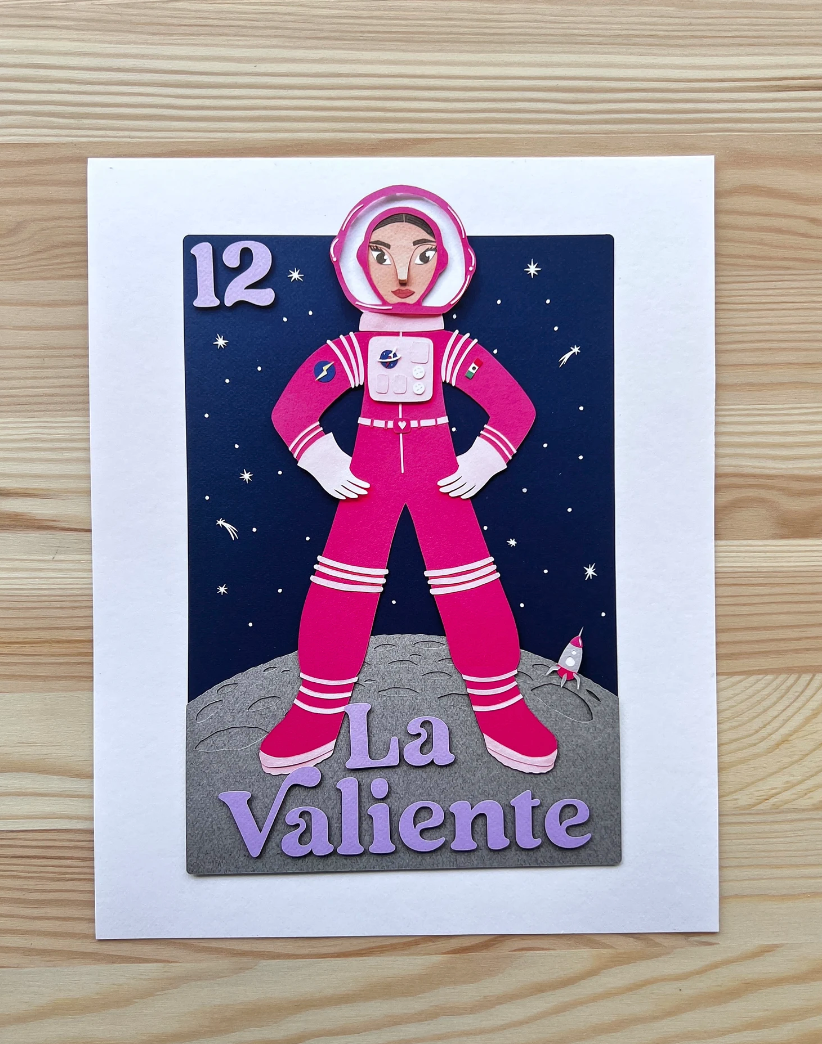 La Valiente, Loteria-Inspired Photo Print of Paper Art