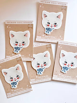 Clementine Kitty Cat Vintage Bow Vinyl Sticker Decal