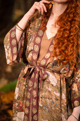 Dreamweaver Bamboo Kimono Duster Robe with Zodiac Signs