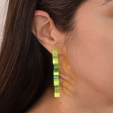 Neon Squiggle Earrings - Green