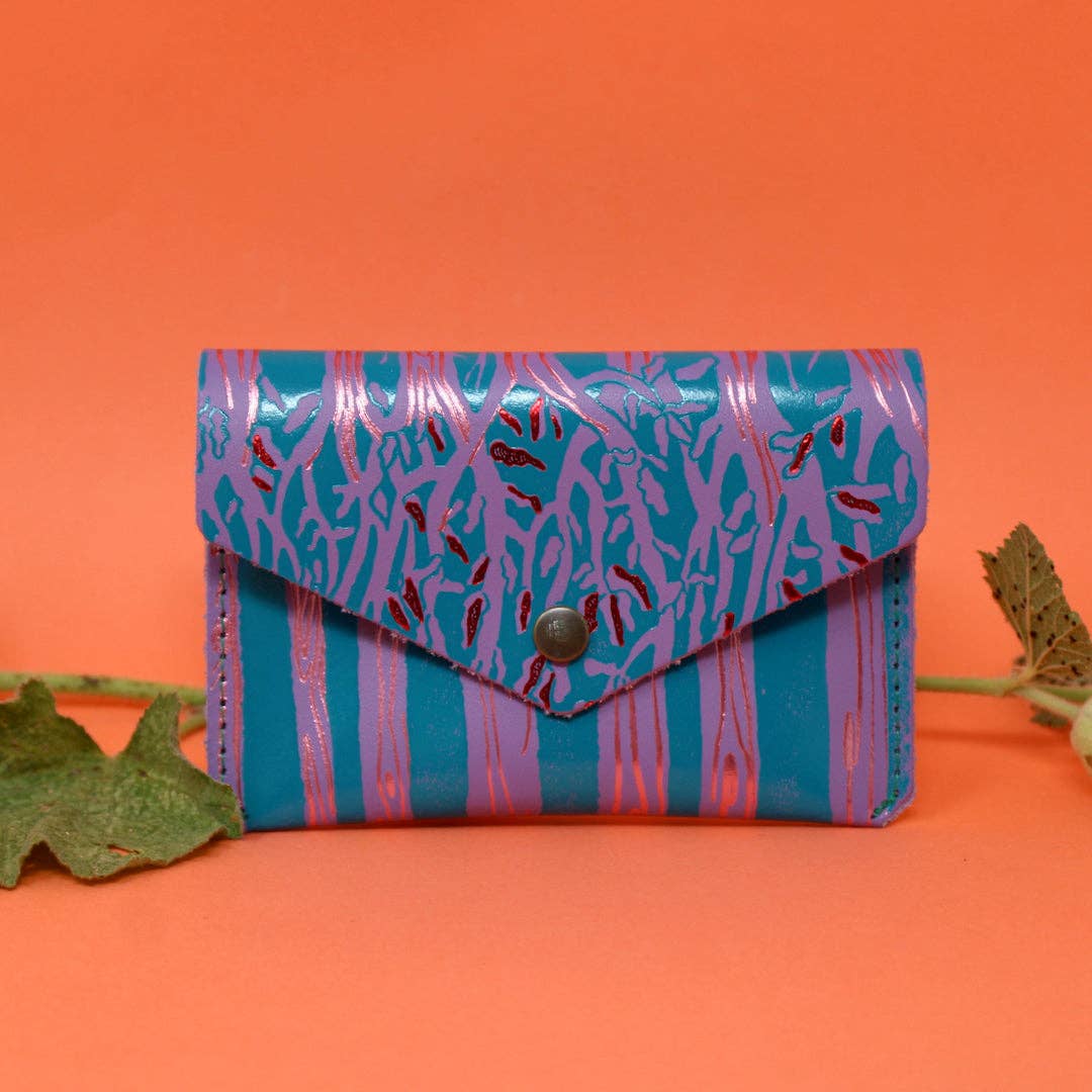 Leahter Forest Popper Purse