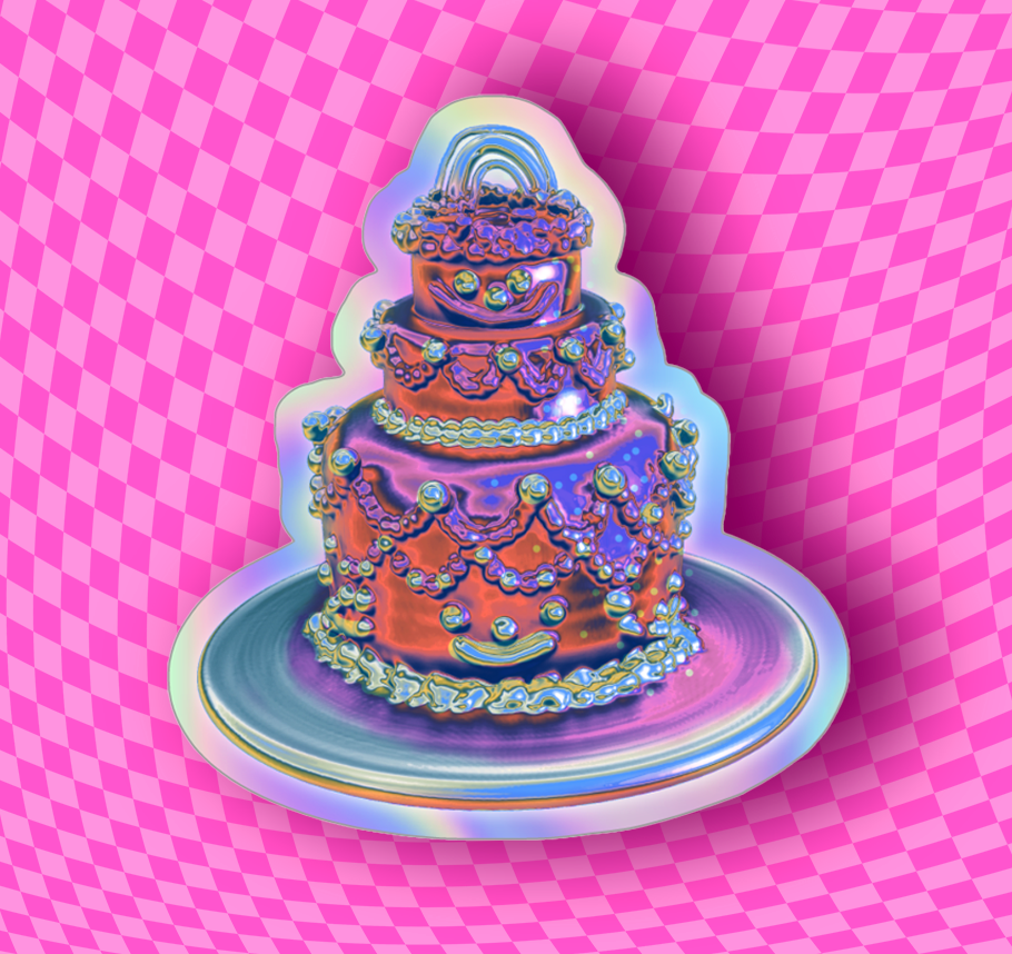 Chrome Cake Holographic Sticker
