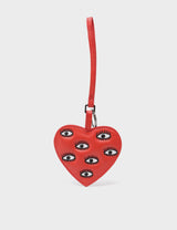 Heart - Poppy Red Leather Bag Charm