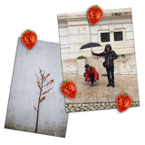 Colorful Strawberry Magnets Iconic Set of 4