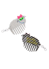 Poodle comb bag charm