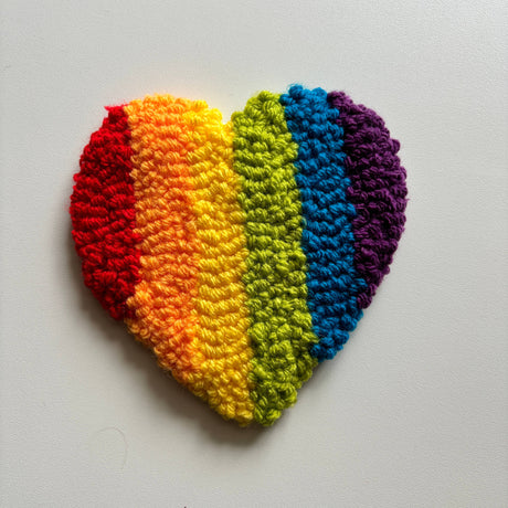 Handmade Pride Heart Coaster Mug Rug