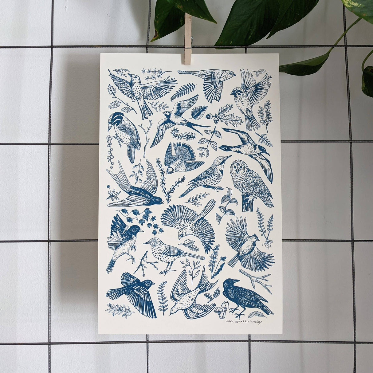 Blue Birds Art Print