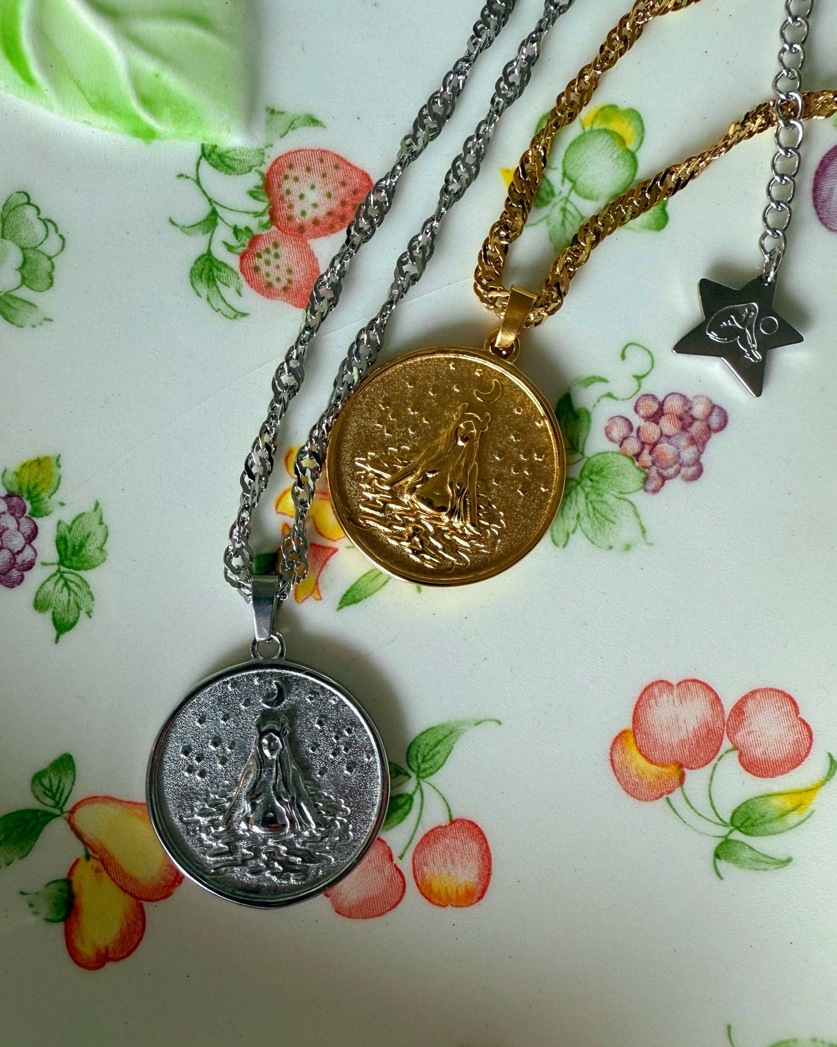 Water Nymph Coin Pendant Necklace