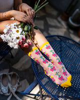 Bouquets All Day Shimmer Sheer Crew Sock