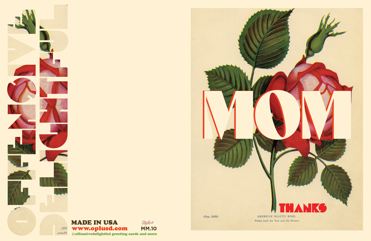 Mom Rose Thanks Mother's Day Card