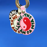 Leather Yin and Yang Key Fob
