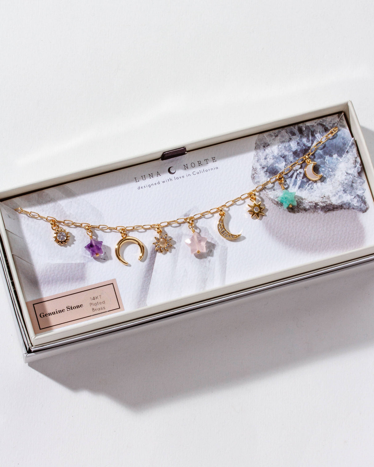 Starlit Trail Charm Necklace - Pastel Multi-Stone