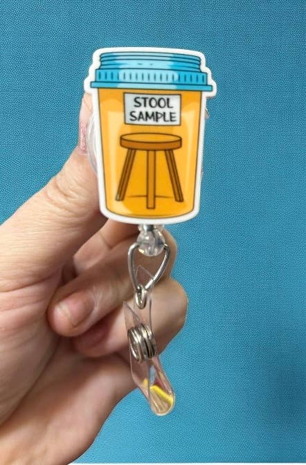 Funny Medical Stool Sample Badge Reel Holder