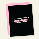 Fabulous Titties Birthday Card