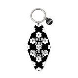 Printed Keychain Black Floral Where Are My Fucking Keys