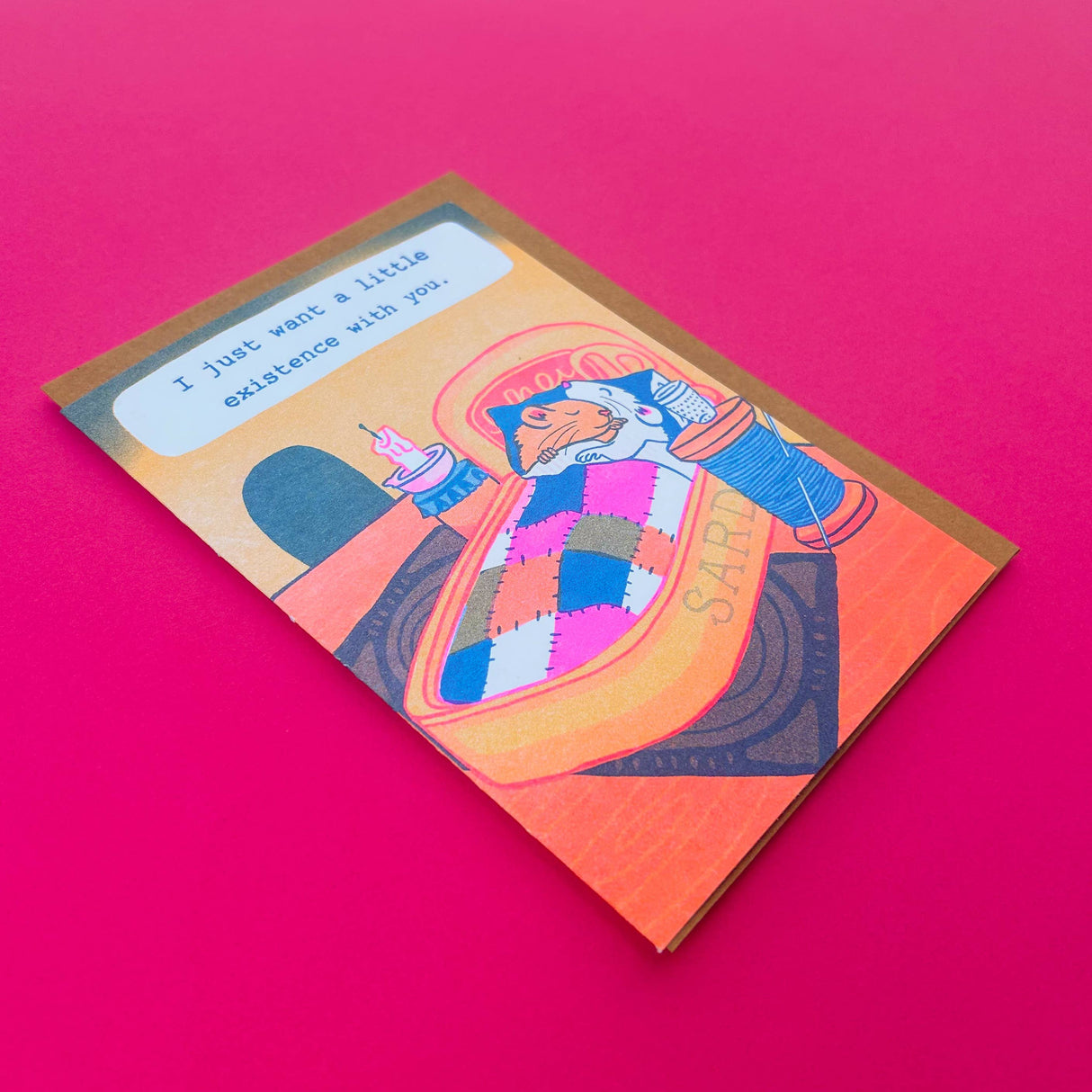 Little Existence Mice Risograph Greeting Card