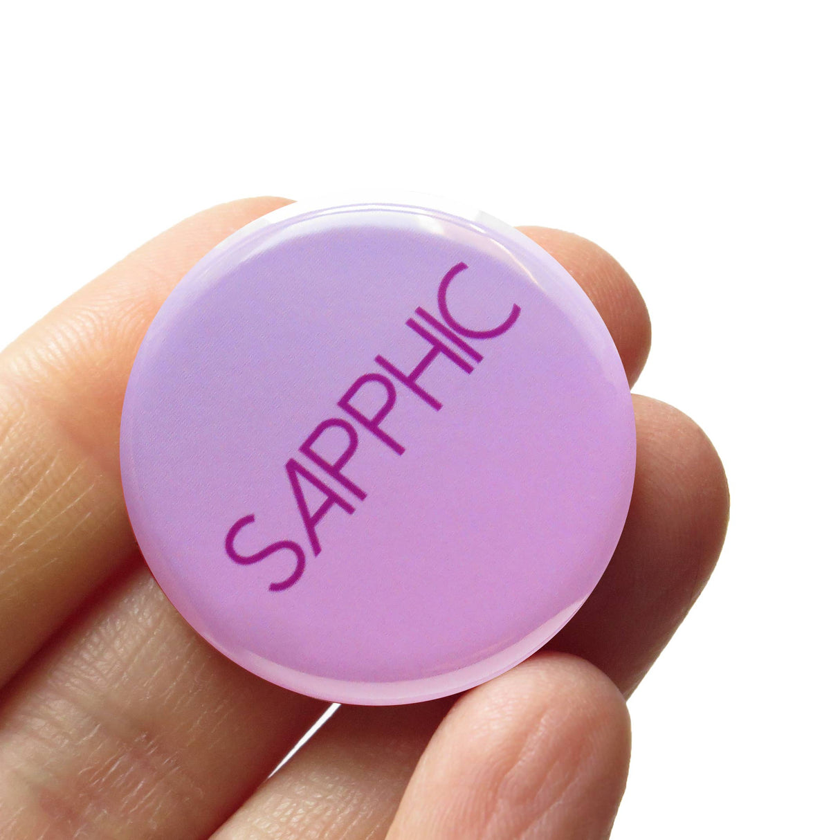 SAPPHIC Pin Queer 1.25" Pinback Button LGBTQ Lesbian Pin