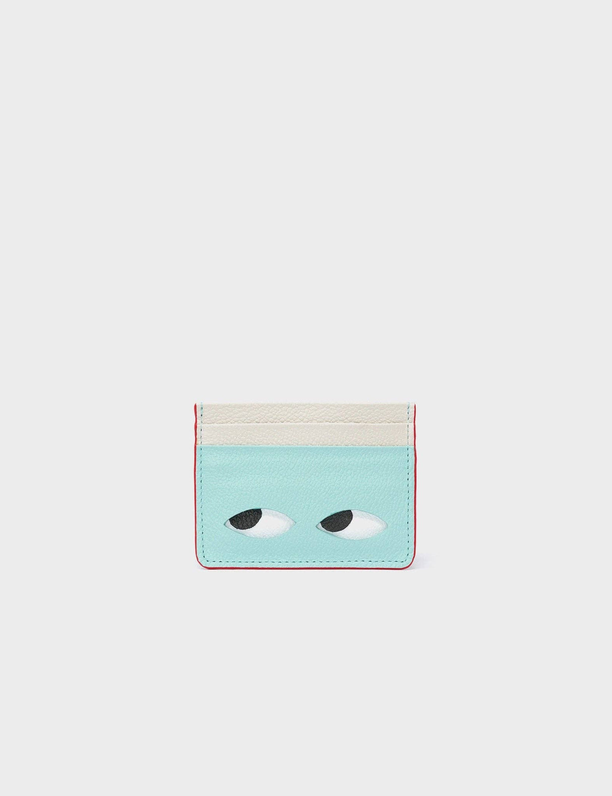 Filium Eggshell Blue Leather Cardholder - Eyes Engraved
