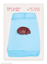 She Sleeps On The Bed A6 Art Postcard
