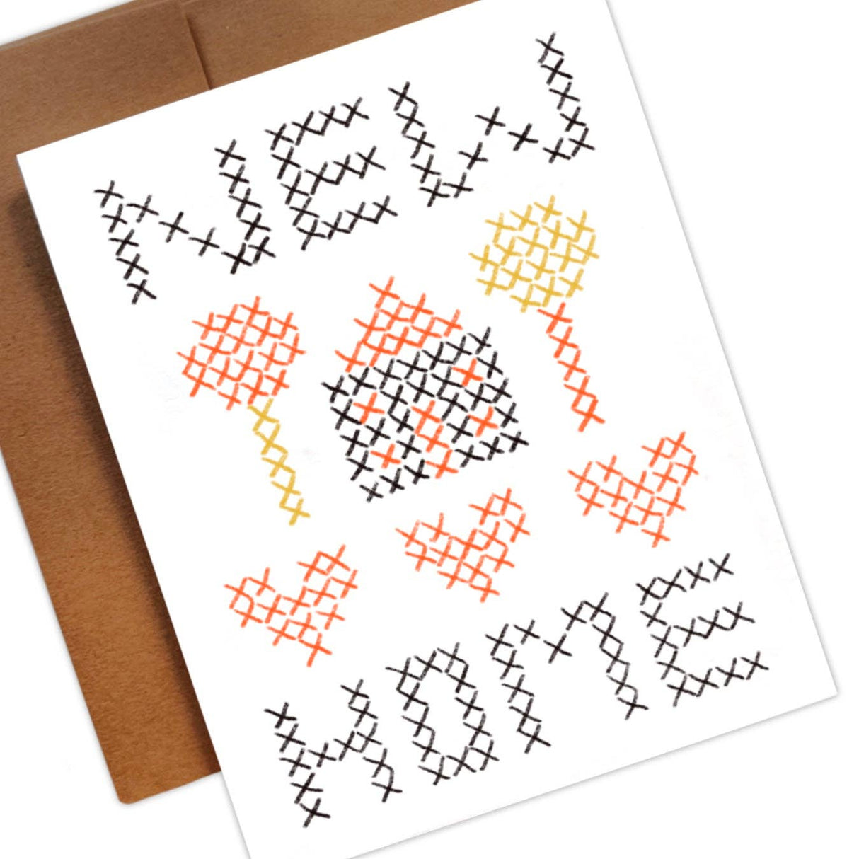 Cross Stitch New Home Greeting Card