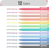 Fast Dry Retractable Gel Pens - 12 Pack