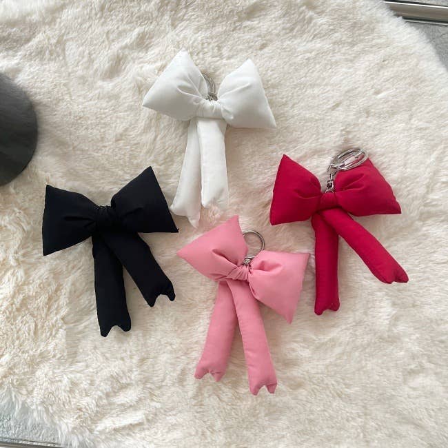 Puffy Bow Bag Charm or Keychain