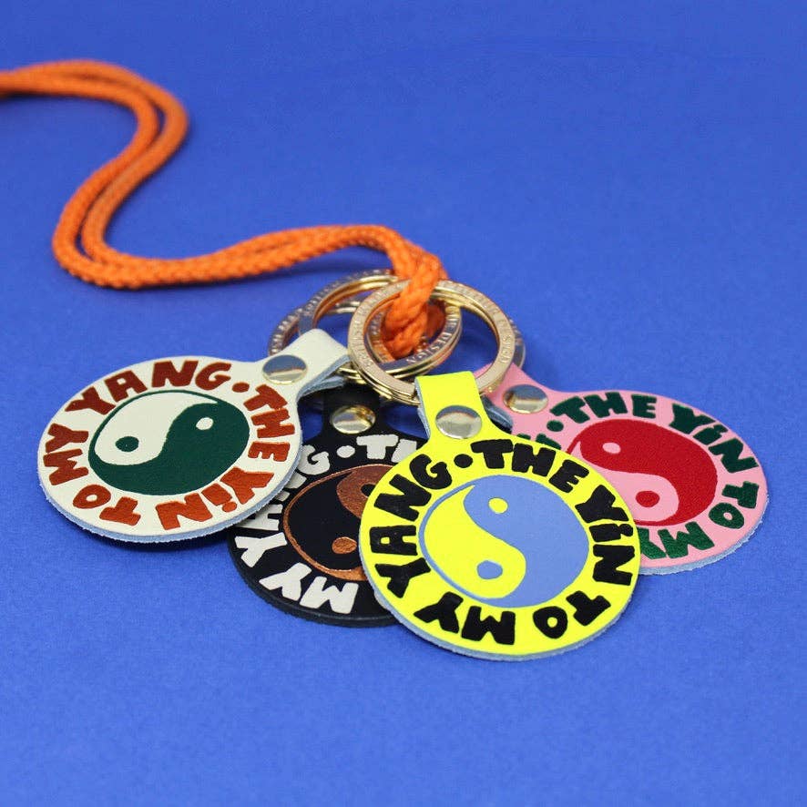 Leather Yin and Yang Key Fob