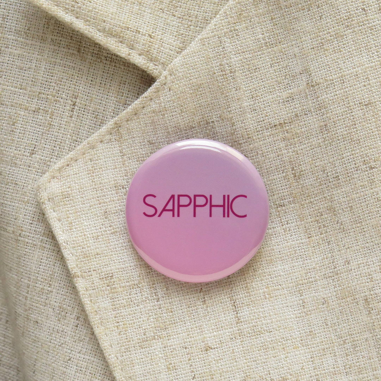SAPPHIC Pin Queer 1.25" Pinback Button LGBTQ Lesbian Pin