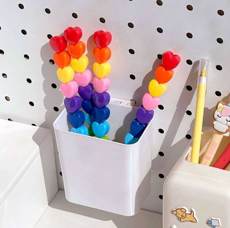 Rainbow Heart Stackable Crayon Pen