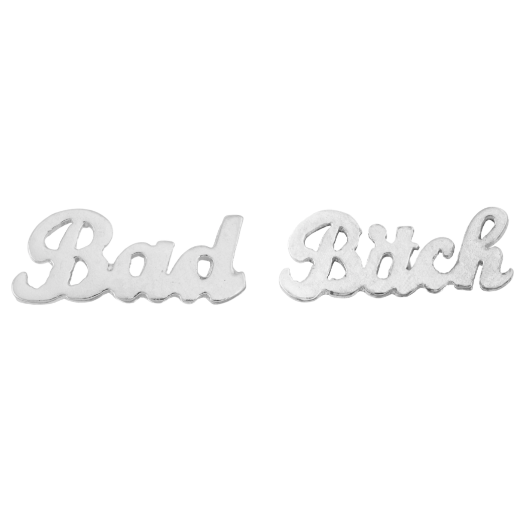 Bad Bitch Stud Earrings - Sterling Silver
