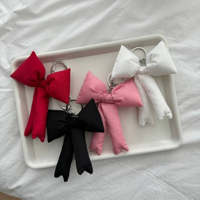 Puffy Bow Bag Charm or Keychain