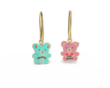 Cry Baby Psycho Teddies Earrings - Gold Statement Jewelry