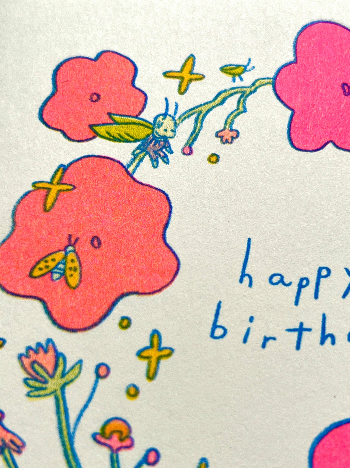 Little Bugs Risograph Birthday Card