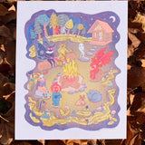 Camp Cryptid Risograph Print