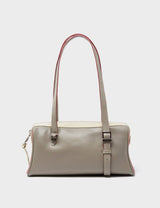 Esther Tuffet Brown Satchel Mini Bag - All Over Eyes Embroidery