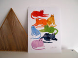 Rainbow Cats Pride A4 Print