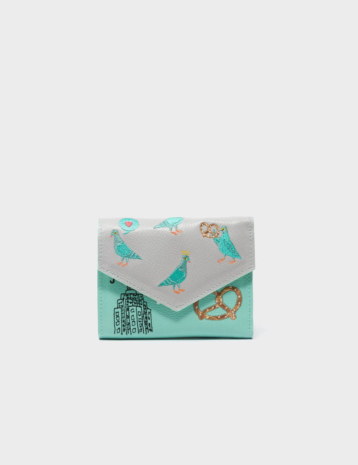 Fiona Moonwalk Gray Leather Wallet - Pigeonista Design