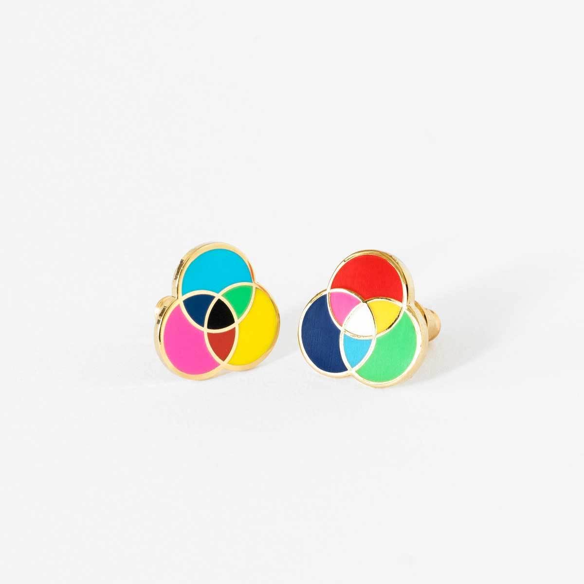 RGB and CMYK Earrings [22k Gold Gilded]