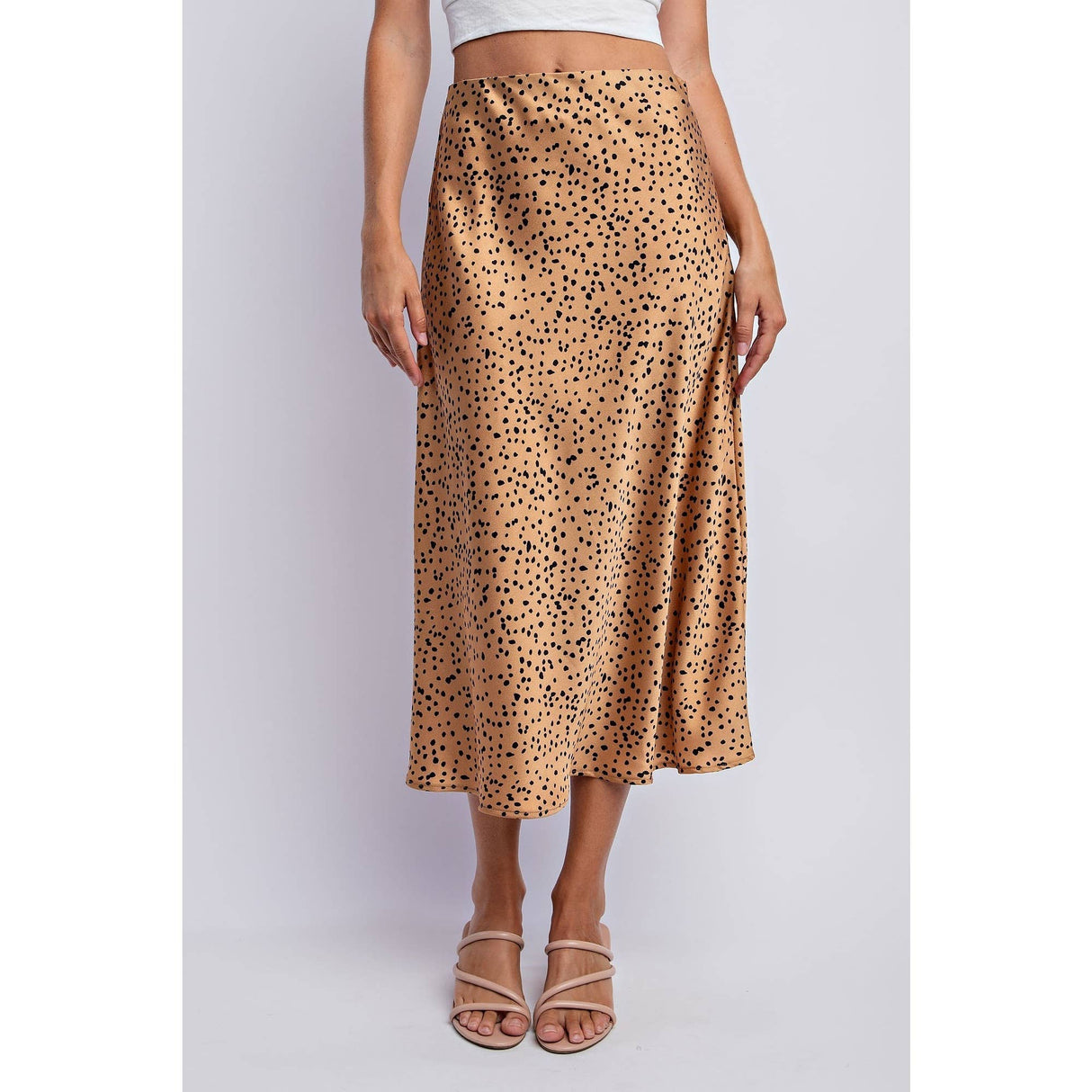 Satin Midi Dot Skirt