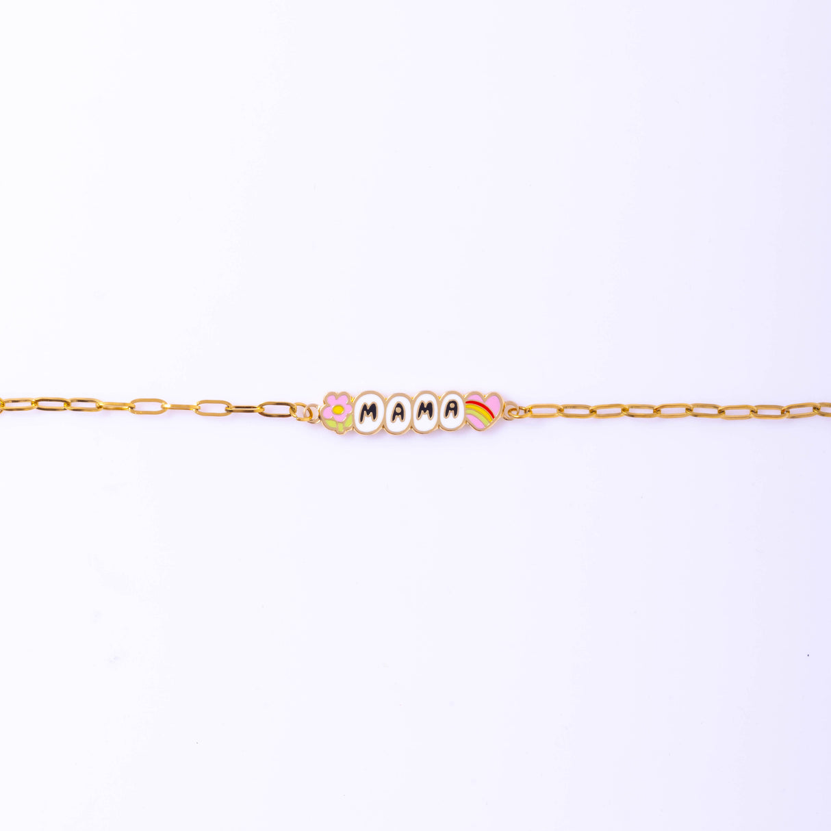 Enamel Mama Bracelet 18k Gold Gilt